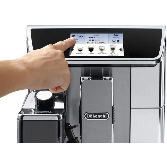 Delonghi ECAM 650.75.MS Cafetera Espresso Automática con Molinillo PrimaDonna Elite - Acero Inoxidable - 15 bares - 2L - 1450W