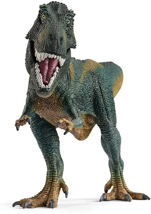 Schleich Figura Dinosaurio Tyrannosaurus Rex T-Rex 14587, Figura Modelada en Detalle y Pintada a Mano de 13 Metros, Depredador Bipedo con Craneo Poderoso y Dientes de 20 cm