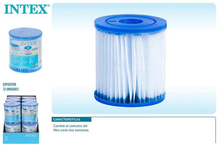 Intex H 29007 Cartucho de Filtración para Depuradoras de 1.250 L/h - 10 cm Alto x 9 cm Ø Intex H 29007 Cartucho de Filtración para Depuradoras de 1.250 L/h - 10 cm Alto x 9 cm Ø