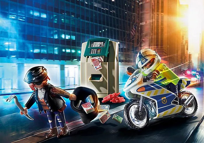 Playmobil City Action Moto de Policía y Persecución del Ladrón 70572