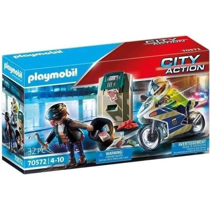 Playmobil City Action Moto de Policía y Persecución del Ladrón 70572
