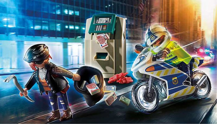 Playmobil City Action Moto de Policía Persecución Ladrón de Dinero Juguete Playmobil City Action Moto de Policía Persecución Ladrón de Dinero Juguete