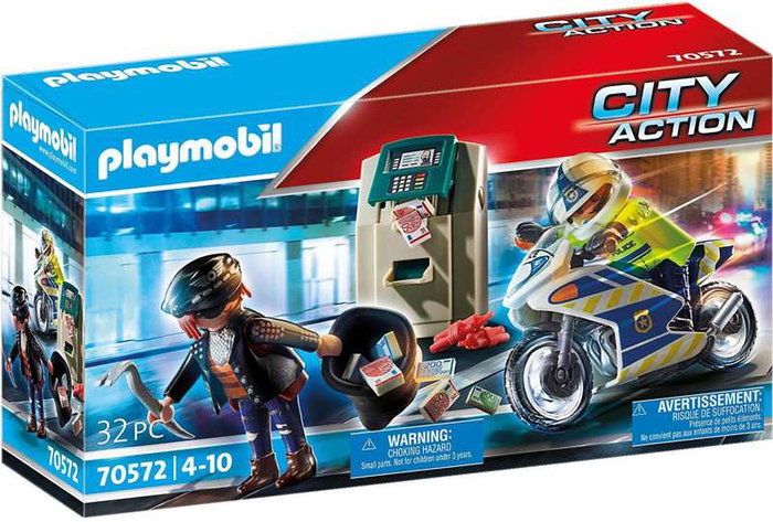 Playmobil City Action Moto de Policía Persecución Ladrón de Dinero Juguete Playmobil City Action Moto de Policía Persecución Ladrón de Dinero Juguete