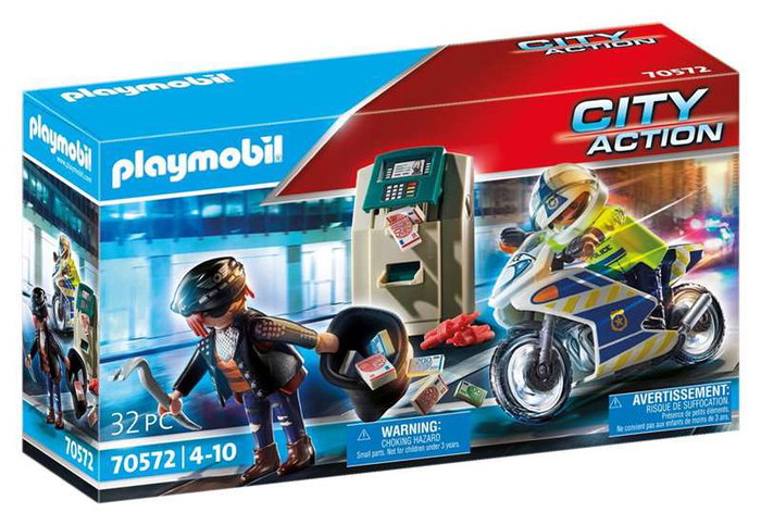 Playmobil City Action Moto de Policía Persecución Ladrón de Dinero Juguete Playmobil City Action Moto de Policía Persecución Ladrón de Dinero Juguete