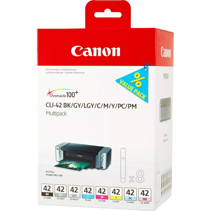 Canon CLI-42 Multipack 8 Colores para PIXMA PRO-100/100S Canon CLI-42 Multipack 8 Colores para PIXMA PRO-100/100S