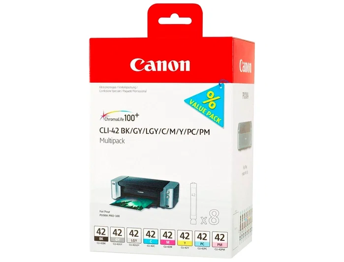 Canon CLI-42 Multipack 8 Colores para PIXMA PRO-100/100S Canon CLI-42 Multipack 8 Colores para PIXMA PRO-100/100S