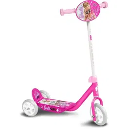 Barbie Patinete de 3 Ruedas Ajustable para Niños con Plataforma Antideslizante y Ruedas de PVC