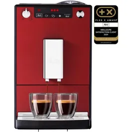 Melitta E950-104 Cafetera Espresso Automática con Molinillo Caffeo Solo, Roja, 15 Bares, Intensidad Regulable