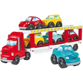 Ecoiffier 3289 Camión Portacoches Abrick con 6 Coches Incluidos para 18 Meses