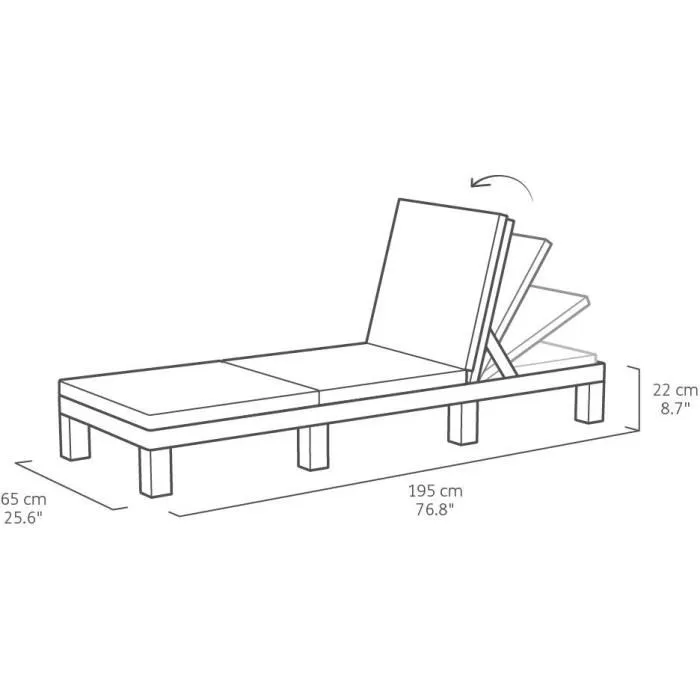 ALLIBERT Tumbona Daytona De Luxe - Imitación Resina Tejida - 4 Posiciones - Gris Grafito