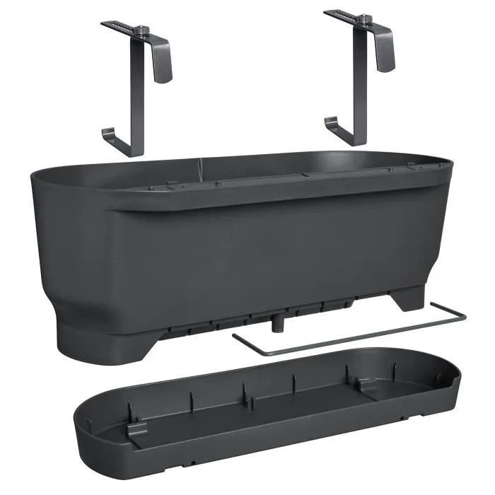 Elho Maceta Greenville Easy Balcony 52 Living Black Balcón L 21,2 x W 52 x H 19,4 cm Elho Maceta Greenville Easy Balcony 52 Living Black Balcón L 21,2 x W 52 x H 19,4 cm