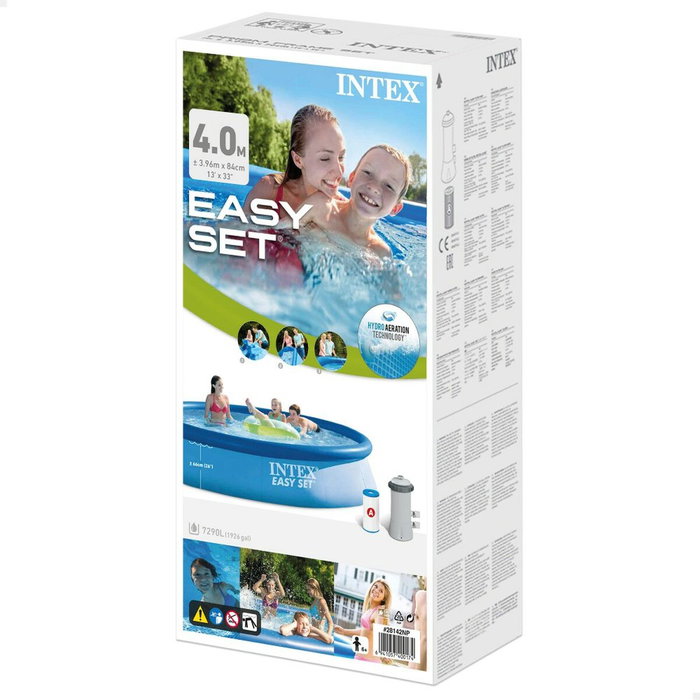 Intex Kit de piscina autoportante Easy Set Ø396 x 84 cm con depuradora