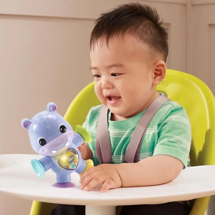 Vtech Baby Theo, mi hipopótamo Pirouette - Juguete de Actividades Bebé con Ventosas, Sonidos y Movimiento 3-24 Meses