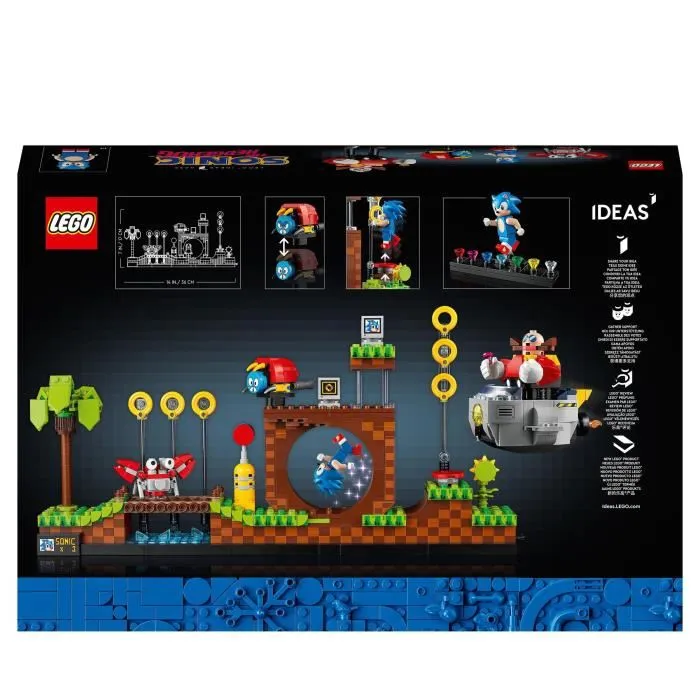 LEGO Ideas 21331 Sonic the Hedgehog  Green Hill Zone, nivel de videojuego, kit de construcción, idea de regalo