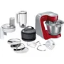 Máquina de cocina BOSCH MUM5 - Robot de cocina -1000W-7 velocidades + pulso- Bol de acero inoxidable 3.9L- Batidora 1.25 L - Rojo oscuro / plateado