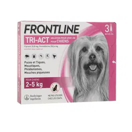 Frontline Tri-Act 3 Pipetas para Perros de 2 a 5 kg - Antiparasitario para Pulgas, Garrapatas y Mosquitos