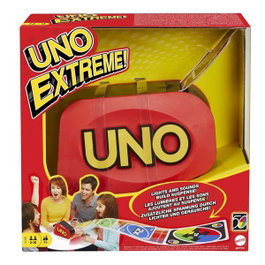 Mattel Games UNO Extreme GXY75 Juego de Cartas con Lanzador que Dispara Cartas, Luces y Sonidos