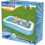 Bestway Piscina Hinchable Rectangular de 3 Cámaras, 305x183x56 cm, Azul