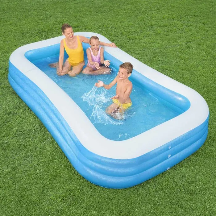 Bestway Piscina Hinchable Rectangular de 3 Cámaras, 305x183x56 cm, Azul Bestway Piscina Hinchable Rectangular de 3 Cámaras, 305x183x56 cm, Azul