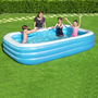 Bestway Piscina Hinchable 3 Camaras Rectangular Azul 305x183x56 cm +6 Años Jardin 54009