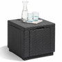 ALLIBERT by KETER Mesa cubo de mimbre tejida con 60 l de almacenamiento - Grafito