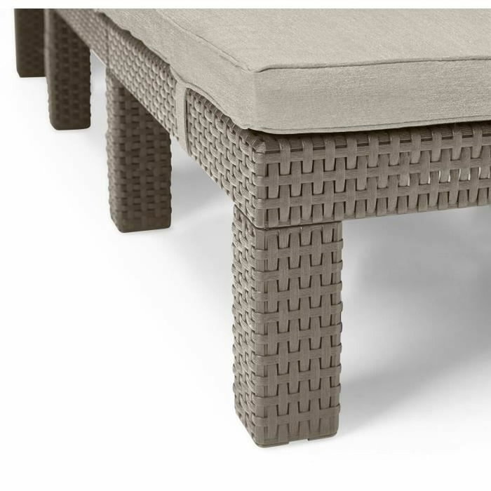 ALLIBERT by KETER Sillón lounge Daytona con cojines, 4 posiciones, Beige ALLIBERT by KETER Sillón lounge Daytona con cojines, 4 posiciones, Beige
