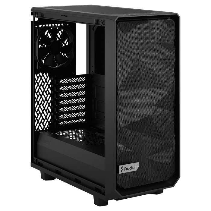 Fractal Design Meshify 2 Compact Torre PC Negro ATX/microATX/Mini-ITX, 2x140mm + 1x120mm Ventiladores, 7 Ranuras, para Gaming, Midi Case