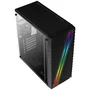 Aerocool Streak - Caja Torre PC Gaming RGB Negro, Panel Frontal LED, Ventana Lateral, ATX/Micro ATX/Mini-ITX, Soporta Refrigeración Líquida, 1x USB 3.0, 2x USB 2.0