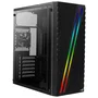 Aerocool Streak - Caja Torre PC Gaming RGB Negro, Panel Frontal LED, Ventana Lateral, ATX/Micro ATX/Mini-ITX, Soporta Refrigeración Líquida, 1x USB 3.0, 2x USB 2.0