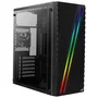 Aerocool Streak - Caja Torre PC Gaming RGB Negro, Panel Frontal LED, Ventana Lateral, ATX/Micro ATX/Mini-ITX, Soporta Refrigeración Líquida, 1x USB 3.0, 2x USB 2.0