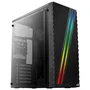 Aerocool Streak - Caja Torre PC Gaming RGB Negro, Panel Frontal LED, Ventana Lateral, ATX/Micro ATX/Mini-ITX, Soporta Refrigeración Líquida, 1x USB 3.0, 2x USB 2.0