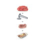 Bosch MFW67440 Picadora de Carne Eléctrica 700W, Negro y Acero Inoxidable
