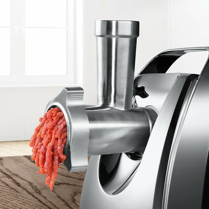 Bosch MFW67440 Picadora de Carne Eléctrica 700W, Negro y Acero Inoxidable