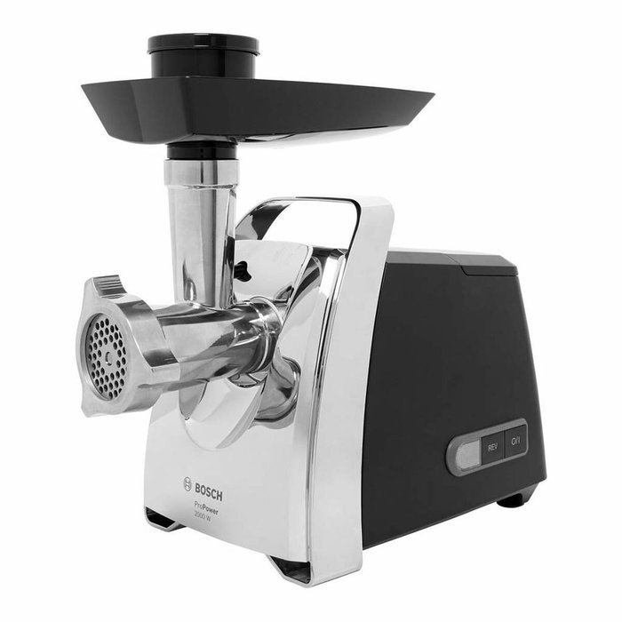 Bosch MFW67440 Picadora de Carne Eléctrica 700W, Negro y Acero Inoxidable