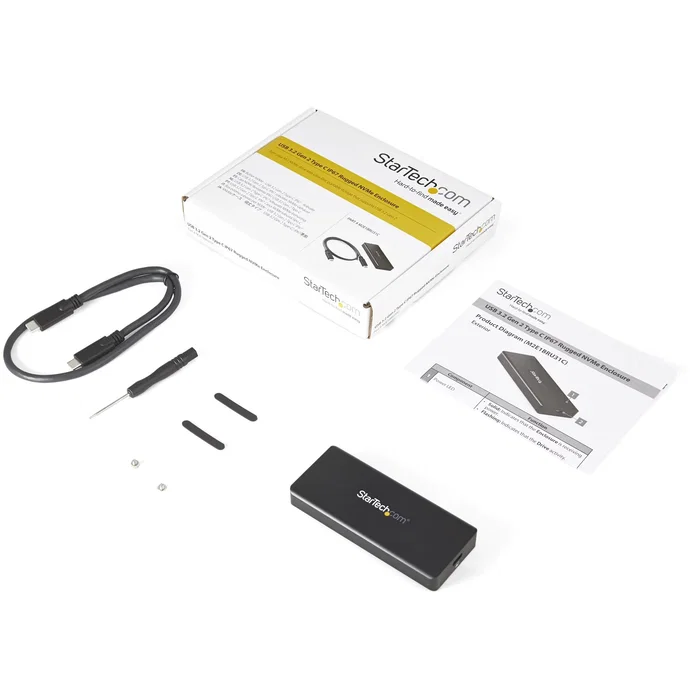 StarTech.com Caja para SSD NVMe M.2 USB-C 10Gbps IP67 Negro