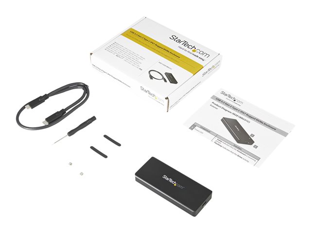 Startech USB3S2SAT3CB Caja Externa 10 Gbps USB 3.1 Gen 2 para SSD NVMe M.2, Resistente al Agua y Polvo IP67