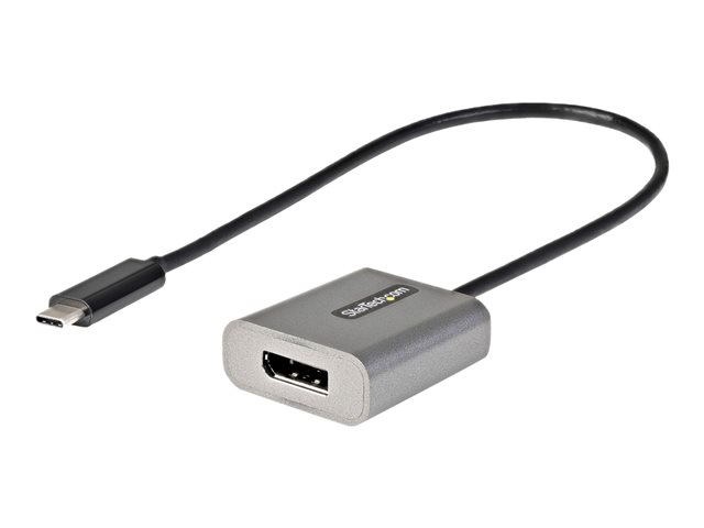 Startech.com Adaptador USB-C a DisplayPort 1.4, 8K 60Hz y 4K 60Hz, Compatible con Thunderbolt 3, 30 cm, Color Gris - CDP2DPEC