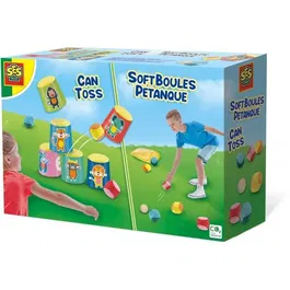 Ses Creative Bolas de Petanca Chamboule-Tout y Soft con Bolsa de Almacenamiento, Juego de Pelotas Blandas para Interior y Exterior