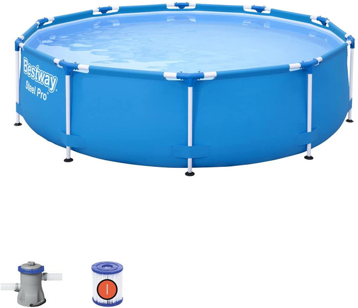 Bestway Steel Pro Piscina Redonda 305x76 cm con Filtro de Cartucho