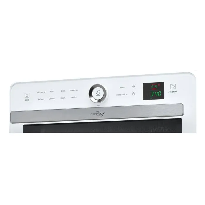 Whirlpool JT469WH Microondas Jet Chef 33L 6th SENS Combi Crisp Steam Acero Inoxidable Blanco