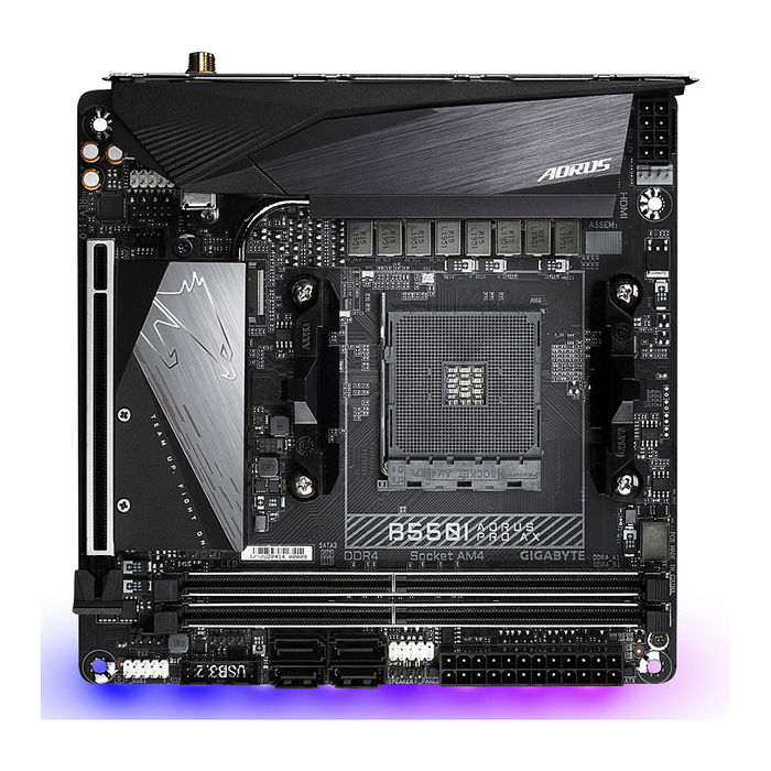 Gigabyte GA-B550I AORUS PRO AX Placa Base AMD B550 Zócalo AM4 Mini ITX DDR4 Wi-Fi 6E 2.5GbE Gigabyte GA-B550I AORUS PRO AX Placa Base AMD B550 Zócalo AM4 Mini ITX DDR4 Wi-Fi 6E 2.5GbE