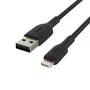 Belkin CAA001BT2MBK Cable Lightning a USB A Macho, 2 Metros, Negro, Compatible con iPhone y iPad