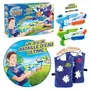 Canal Toys Juego de Agua Kit 2 Jugadores Batalla Agua Dispara hasta 10 Metros Blanco Cambia Color Secado Rápido