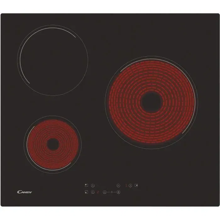 Candy CH63CT Placa Vitrocerámica 5500W 3 Fuegos Negro 60cm