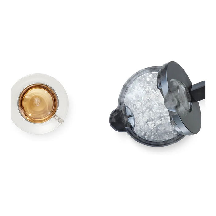 Bosch TWK8611P - Hervidor de Agua Estilo Styline 1.5 L, 2400 W, Blanco/Acero Inoxidable/Antracita, Filtro, Función Mantener Caliente, Base Giratoria 360°