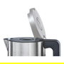 Bosch TWK8611P - Hervidor de Agua Estilo Styline 1.5 L, 2400 W, Blanco/Acero Inoxidable/Antracita, Filtro, Función Mantener Caliente, Base Giratoria 360°