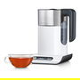 Bosch TWK8611P - Hervidor de Agua Estilo Styline 1.5 L, 2400 W, Blanco/Acero Inoxidable/Antracita, Filtro, Función Mantener Caliente, Base Giratoria 360°