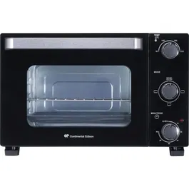 Continental Edison CEMF22B - Mini Horno Eléctrico 22L Negro 1300W Asador Circulación Natural