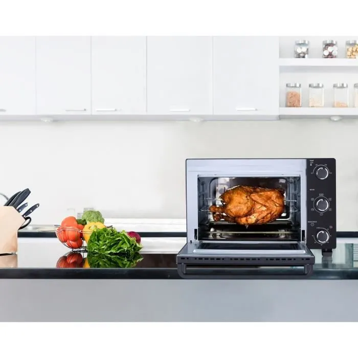 Continental Edison CEMF28B2 Mini Horno Eléctrico 28L Negro 1500W con Asador y Circulación Natural Continental Edison CEMF28B2 Mini Horno Eléctrico 28L Negro 1500W con Asador y Circulación Natural