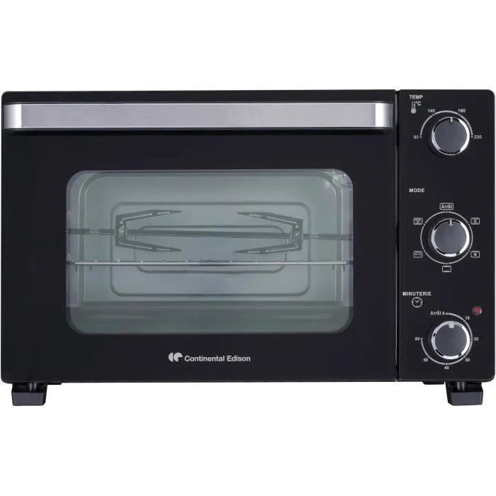 Continental Edison CEMF28B2 Mini Horno Eléctrico 28L Negro 1500W con Asador y Circulación Natural Continental Edison CEMF28B2 Mini Horno Eléctrico 28L Negro 1500W con Asador y Circulación Natural